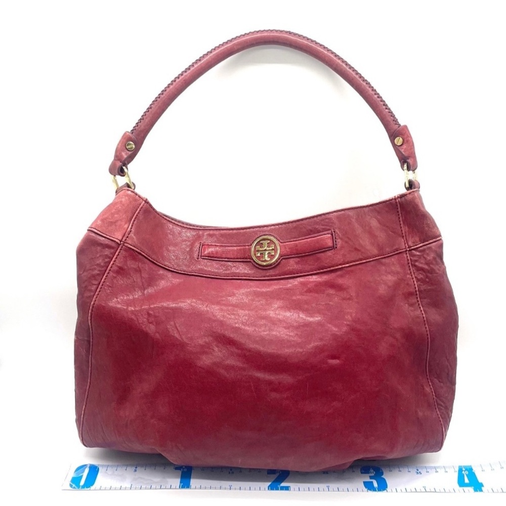 Tory Burch Women’s Leather Satchel Shoulder Bag in Burgundy Red